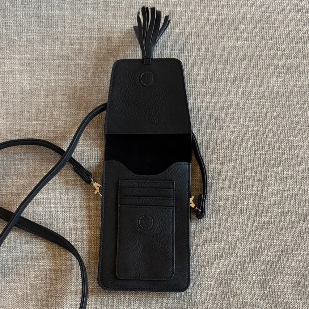 Vegan Leather Black Crossbody Bag - Picture 2 of 4